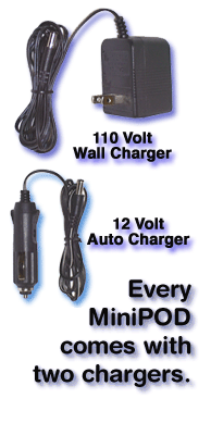 MiniPOD comes with TWO chargers!